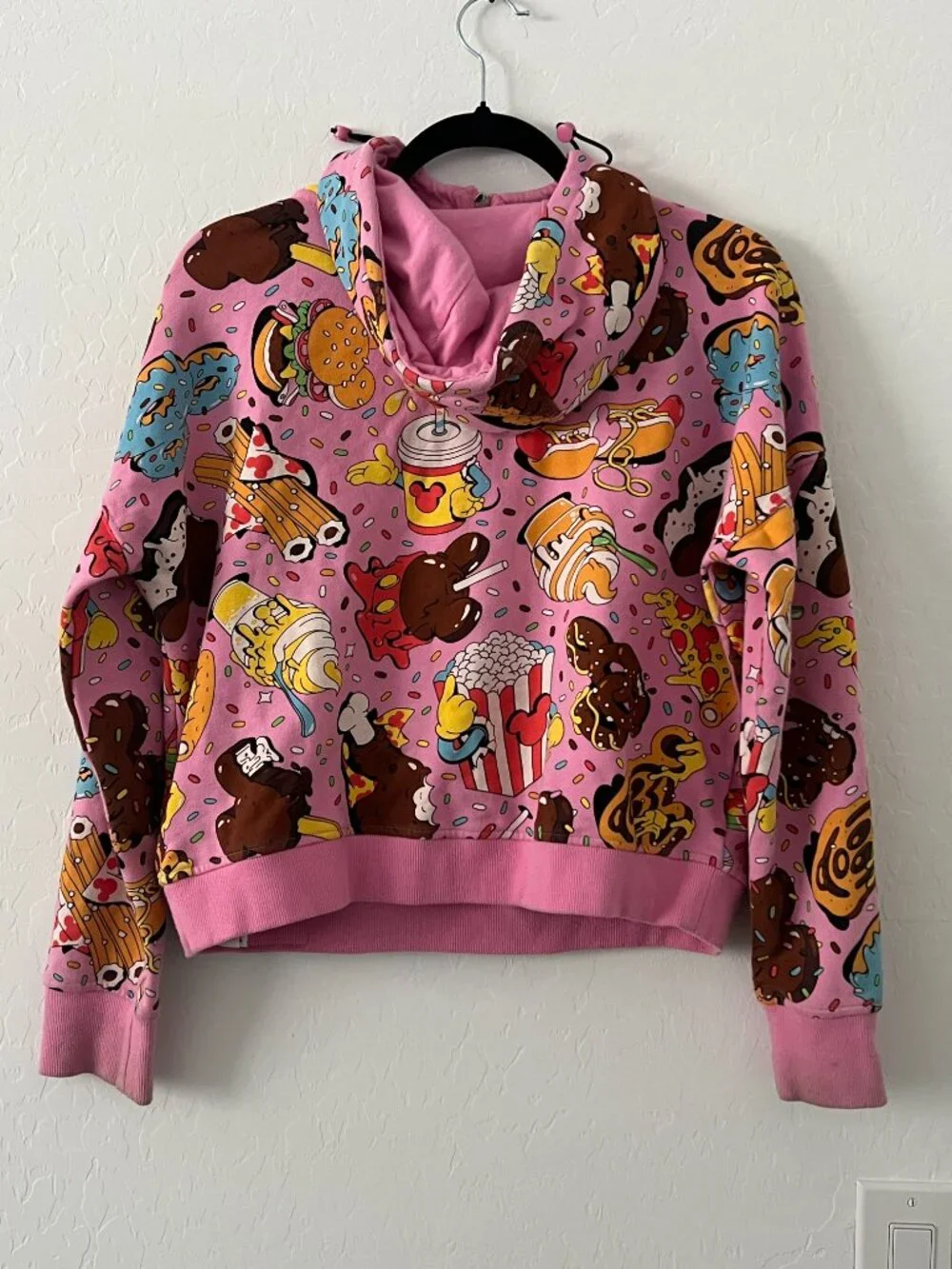 Disneyland Disney Eats Pink Half Zip Pullover Hoodie Hooded Sweatshirt Size M - Picture 5 of 12